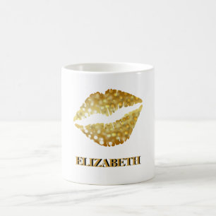 Personalisierte Glitzer Lippen Tasse