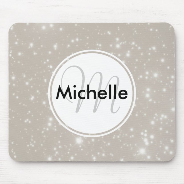 Personalisierte Glitzern im nächtlichen Himmel Mousepad (Vorne)
