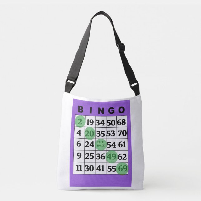 Personalisierte glückliche BINGO Tasche mit lila (Vorderseite)