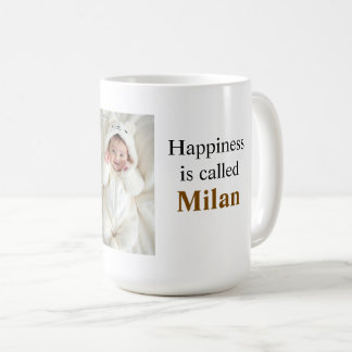 Personalisierte Glückseligkeit heißt Foto Tasse