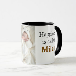 Personalisierte Glückseligkeit heißt Foto-Tasse Tasse