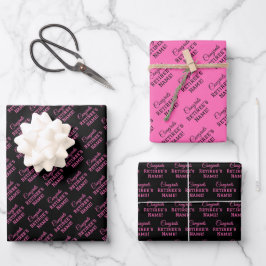 Personalisierte Glückwunsch Retiree! Heiß rosa auf Geschenkpapier Set