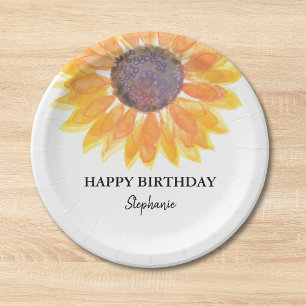 Personalisierte Glückwunsch zum Geburtstag Sonnenb Pappteller