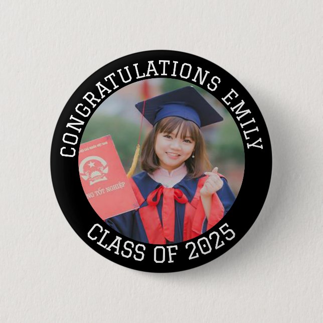 Personalisierte Glückwünsche Name Altersklasse Button (Vorderseite)