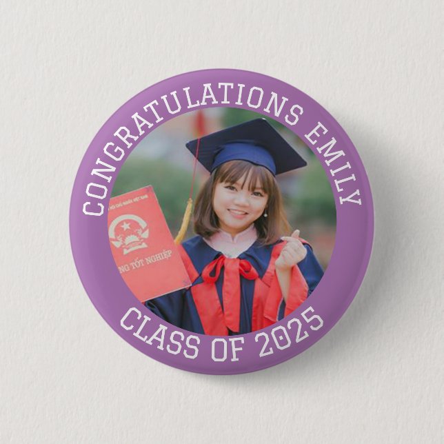 Personalisierte Glückwünsche Name Altersklasse Button (Vorderseite)