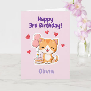 Personalisierte Glückwünsche zum 3. Geburtstag Mäd Karte
