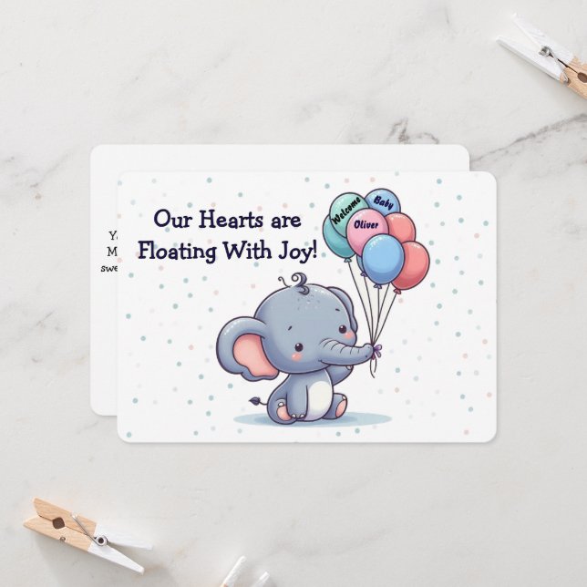 Personalisierte Glückwunschkarte Einladung (Vorderseite/Rückseite Beispiel)