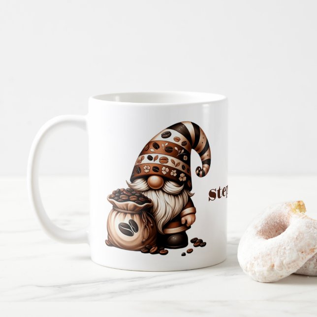 Personalisierte Gnome-Kaffee-Tasse Kaffeetasse (Mit Donut)