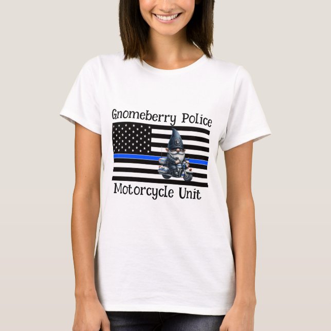 Personalisierte Gnome-Polizeieinheit T-Shirt (Vorderseite)