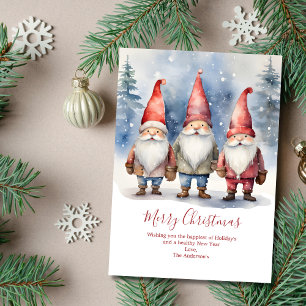 Personalisierte Gnome Weihnachtskarten Feiertagskarte