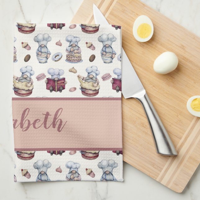 Personalisierte Gnomes Backkuchen Donuts Trendy Geschirrtuch (Viertel Falte)