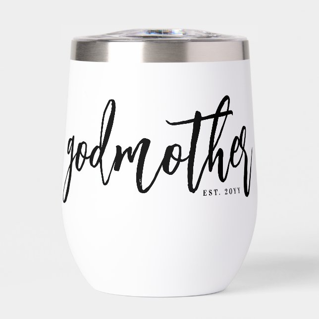 Personalisierte Godmutter Brush Script Typografie (Vorderseite)
