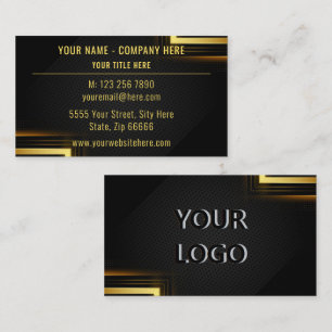 Personalisierte Gold Black Business Card mit Logo Visitenkarte