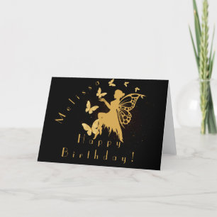 Personalisierte Gold Butterfly Faible Cards Dankeskarte