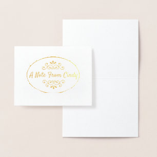 Personalisierte Gold Foil Note Card Folienkarte