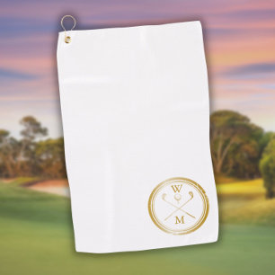 Personalisierte Gold-Monogramm-Initialen Golfhandtuch