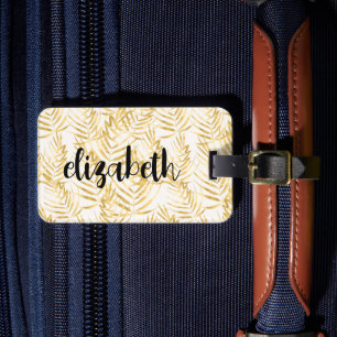 Personalisierte Gold-Palmwedel-Chic Gepäckanhänger