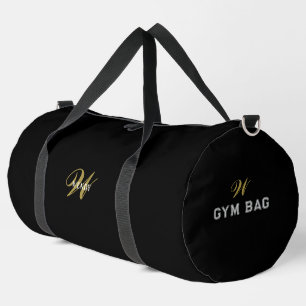 Personalisierte Gold-Schwarz-Monogramm-Anfangsbuch Duffle Bag