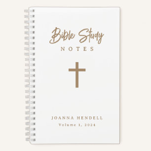 Personalisierte Gold Script Calligrafy Bible-Studi Notizbuch