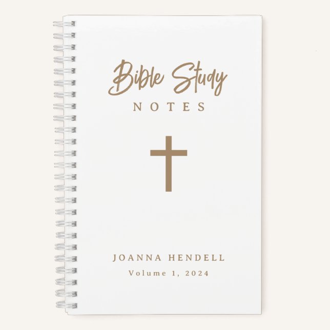 Personalisierte Gold Script Calligrafy Bible-Studi Notizbuch (Vorderseite)