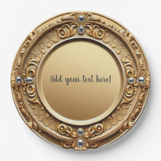 Personalisierte Gold- und Diamant-Partyplatte Pappteller