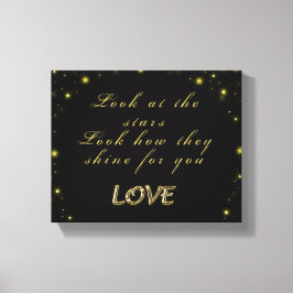 Personalisierte Gold- und Glitzern-Sterne in Schwa Leinwanddruck