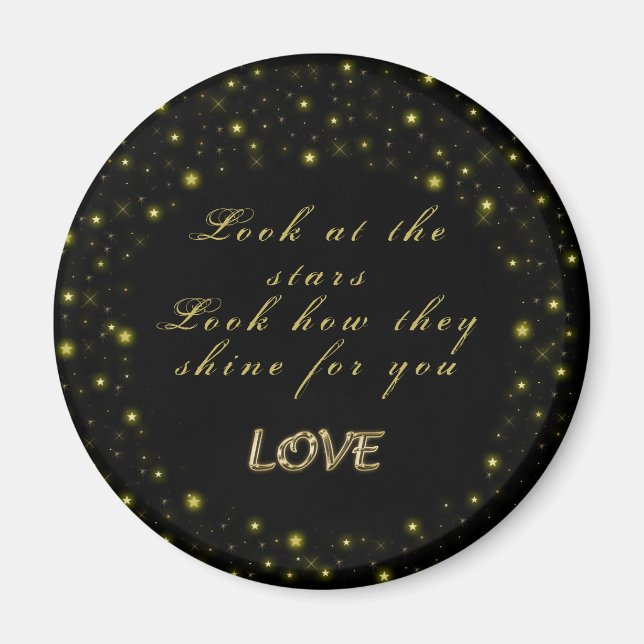 Personalisierte Gold- und Glitzern-Sterne in Schwa Magnet (Vorne)