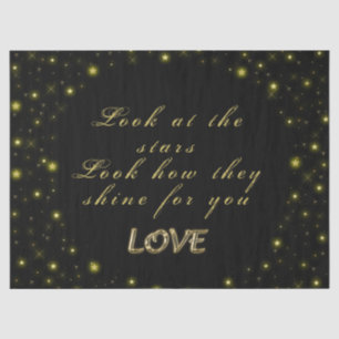 Personalisierte Gold- und Glitzern-Sterne in Schwa Seidenpapier