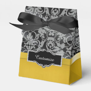 Personalisierte Gold- und Schwarz-Damaskus-Zelt-Ge Geschenkschachtel
