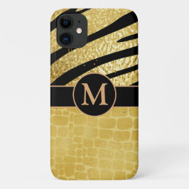 Personalisierte Gold- und Schwarzweißdrucke Case-Mate iPhone Hülle