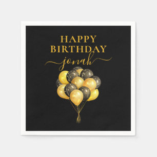 Personalisierte Goldballoons zum Geburtstag Serviette
