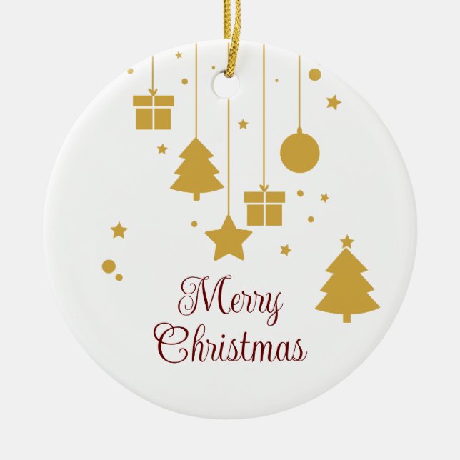 Personalisierte Golddekoration Weihnachtsschmuck (Vorne)