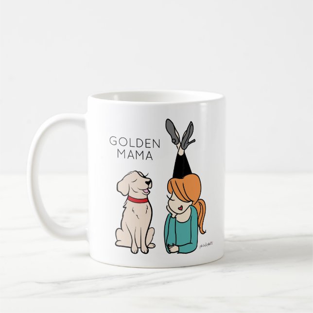 Personalisierte Golden Reriever Mama-Kaffee-Tasse Kaffeetasse (Links)