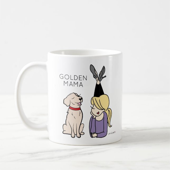 Personalisierte Golden Reriever Mama-Kaffee-Tasse Kaffeetasse (Links)