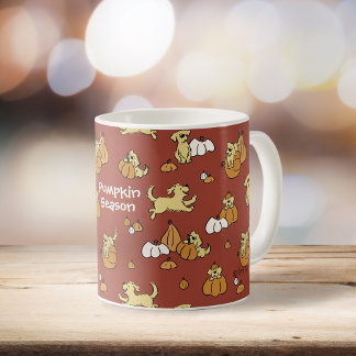 Personalisierte Golden Retriever Puppy Pumping Sai Kaffeetasse