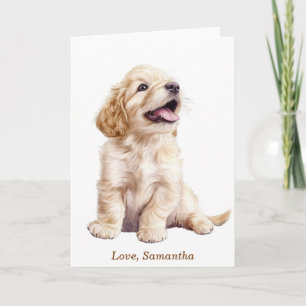 Personalisierte Golden Retriever Welpe Karte