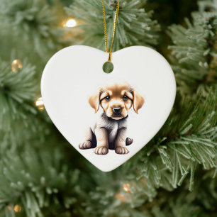 Personalisierte Golden Retriever Welpe Keramik Ornament