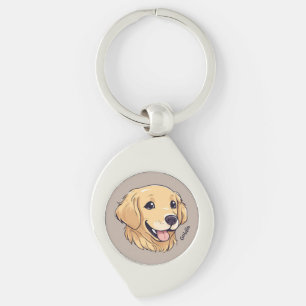 Personalisierte Golden Retriever Welpe Schlüsselanhänger