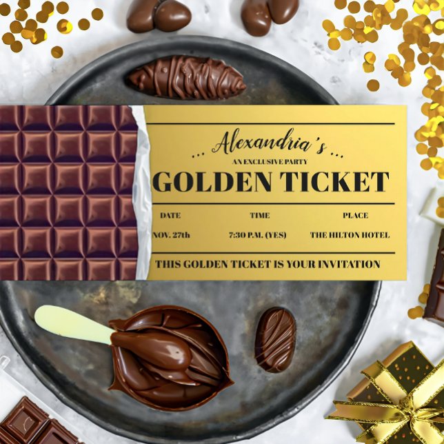 Personalisierte Golden Ticket Chocolate Einladung (Von Creator hochgeladen)
