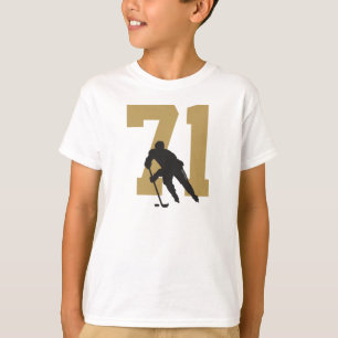 Personalisierte Golden Youth Hockey Spielnummer T-Shirt