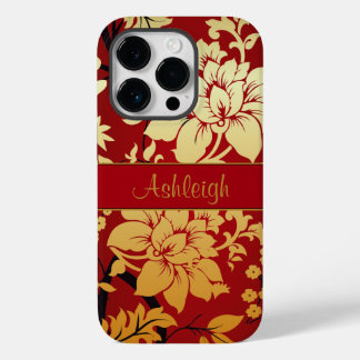 Personalisierte Goldene Blume aus dem Orientalisch Case-Mate iPhone 14 Pro Hülle