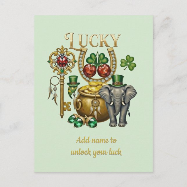 personalisierte goldene Charms Postkarte (Vorderseite)