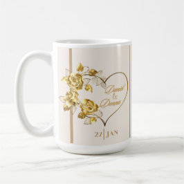 Personalisierte Goldene Hochzeit-Tasse Kaffeetasse