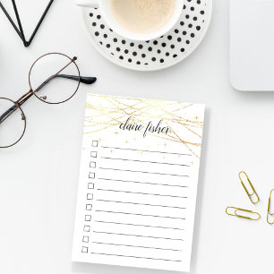 Personalisierte goldene Leuchten Post-it Klebezettel
