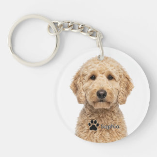 Personalisierte goldene Teddybär-Hund-Schlüsselanh Schlüsselanhänger