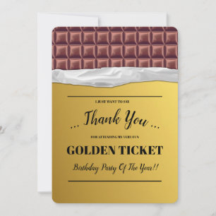 Personalisierte Goldene Ticketschokolade Dankeskarte