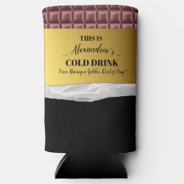 Personalisierte Goldene Ticketschokolade Selters Dosenkühler