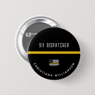 Personalisierte Goldflagge 911 Button