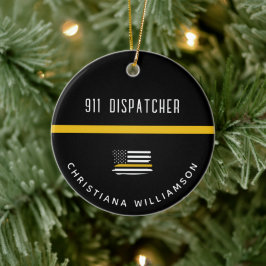 Personalisierte Goldflagge 911 Keramik Ornament