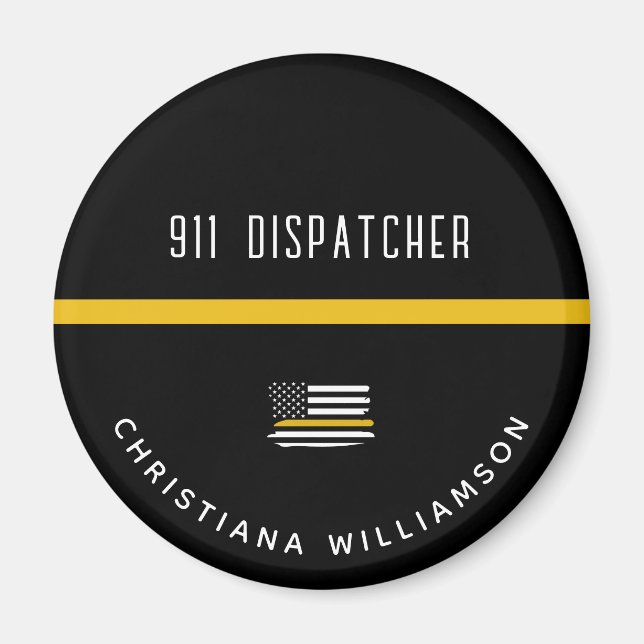 Personalisierte Goldflagge 911 Magnet (Vorne)